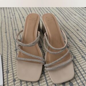 A New Day Women's Cream Strappy Sandals